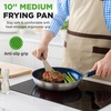 image:imageNutriChef 10 Medium Fry Pan with Lid  Nonstick Pan with Silicone Handle Ceramic Coating InsideSilver exteriorBlue interior