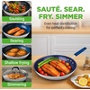 image:imageNutriChef 10 Medium Fry Pan with Lid  Nonstick Pan with Silicone Handle Ceramic Coating InsideSilver exteriorBlue interior