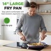 image:imageNutriChef 10 Medium Fry Pan with Lid  Nonstick Pan with Silicone Handle Ceramic Coating InsideSilver exteriorBlue interior