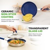 image:imageNutriChef 10 Medium Fry Pan with Lid  Nonstick Pan with Silicone Handle Ceramic Coating InsideSilver exteriorBlue interior
