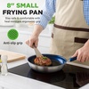 image:imageNutriChef 10 Medium Fry Pan with Lid  Nonstick Pan with Silicone Handle Ceramic Coating InsideSilver exteriorBlue interior