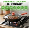 image:imageNutriChef 10 PreSeasoned Cast Iron Pan  PFOAFree Oven Safe Kitchen Nonstick Cookware Frying Pan Skillet wGlass Lid Drip Spout Silicone Handle  GasElectricCeramicInduction Cooktop NCCI10