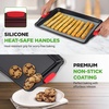 image:imageNutriChef 3Piece Large Nonstick Cookie Sheets for Baking  Premium FoodGrade Carbon Steel NonStick Tray Set with Silicone Handles Oven Safe up to 446F  Easy to Clean 172 x 118 x 07 Inch