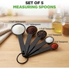 image:imageNutriChef 5Piece Plastic Measuring Spoons Set  Heavy Duty Round Shaped Classic Kitchen Measuring Spoon for Dry or Liquid Ingredients Teaspoon and Tablespoon Set w Metric amp US Measurement NCMMS5