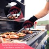 image:imageNutriChef BBQ Gloves  1472F Heat Resistant Fireproof Mitts with NonSlip Silicone Grip Perfect for Barbecue Grilling Cooking Baking amp Camping 14inch Food Grade Washable Kitchen Oven Mitts