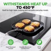 image:imageNutriChef Copper Pan NonStick Coating Inside HardAnodized Look Heat Resistant Lacquer Outside Silicone Handle NCSQPA 1 GriddleSquare flat griddle pan black