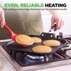 image:imageNutriChef Copper Pan NonStick Coating Inside HardAnodized Look Heat Resistant Lacquer Outside Silicone Handle NCSQPA 1 GriddleSquare flat griddle pan black