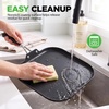 image:imageNutriChef Copper Pan NonStick Coating Inside HardAnodized Look Heat Resistant Lacquer Outside Silicone Handle NCSQPA 1 GriddleSquare flat griddle pan black