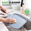 image:imageNutriChef Copper Pan NonStick Coating Inside HardAnodized Look Heat Resistant Lacquer Outside Silicone Handle NCSQPA 1 GriddleSquare flat griddle pan blue