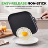 image:imageNutriChef Copper Pan NonStick Coating Inside HardAnodized Look Heat Resistant Lacquer Outside Silicone Handle NCSQPA 1 GriddleSquare flat griddle pan black