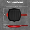 image:imageNutriChef NonStick Square Frying Pan 11 Nonstick Skillet Scratch Resistance PFOAFree PFOSFree Home Use for All StovesSquare Cast Iron
