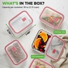 image:imageNutrichef 10Piece Glass Food Containers  Stackable Superior Glass Mealprep Storage Containers Newly Innovated Leakproof Locking Lids wAir Hole FreezertoOvenSafe RedRed