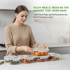 image:imageNutrichef 10Piece Glass Food Containers  Stackable Superior Glass Mealprep Storage Containers Newly Innovated Leakproof Locking Lids wAir Hole FreezertoOvenSafe RedFlat