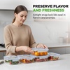 image:imageNutrichef 10Piece Glass Food Containers  Stackable Superior Glass Mealprep Storage Containers Newly Innovated Leakproof Locking Lids wAir Hole FreezertoOvenSafe RedNavy