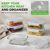 image:imageNutrichef 10Piece Glass Food Containers  Stackable Superior Glass Mealprep Storage Containers Newly Innovated Leakproof Locking Lids wAir Hole FreezertoOvenSafe RedNavy