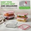 image:imageNutrichef 10Piece Glass Food Containers  Stackable Superior Glass Mealprep Storage Containers Newly Innovated Leakproof Locking Lids wAir Hole FreezertoOvenSafe RedRed