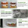 image:imageNutrichef 10Piece Glass Food Containers  Stackable Superior Glass Mealprep Storage Containers Newly Innovated Leakproof Locking Lids wAir Hole FreezertoOvenSafe RedFlat