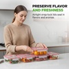 image:imageNutrichef 10Piece Glass Food Containers  Stackable Superior Glass Mealprep Storage Containers Newly Innovated Leakproof Locking Lids wAir Hole FreezertoOvenSafe RedRed