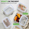 image:imageNutrichef 10Piece Glass Food Containers  Stackable Superior Glass Mealprep Storage Containers Newly Innovated Leakproof Locking Lids wAir Hole FreezertoOvenSafe RedNavy