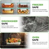 image:imageNutrichef 10Piece Glass Food Containers  Stackable Superior Glass Mealprep Storage Containers Newly Innovated Leakproof Locking Lids wAir Hole FreezertoOvenSafe RedGreen
