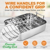 image:imageNutrichef Stainless Steel Roasting Pan with Rack  Oven Roaster w Riveted Handles for Turkey Chicken Meat amp Veggies  Non Toxic Material for Healthy Cooking Easy to Clean Dishwasher amp Oven SafeUpgraded Handles