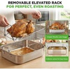 image:imageNutrichef Stainless Steel Roasting Pan with Rack  Oven Roaster w Riveted Handles for Turkey Chicken Meat amp Veggies  Non Toxic Material for Healthy Cooking Easy to Clean Dishwasher amp Oven SafeOriginal Handles