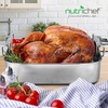 image:imageNutrichef Stainless Steel Roasting Pan with Rack  Oven Roaster w Riveted Handles for Turkey Chicken Meat amp Veggies  Non Toxic Material for Healthy Cooking Easy to Clean Dishwasher amp Oven SafeUpgraded Handles
