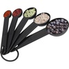 image:imageNutriChef 5Piece Plastic Measuring Spoons Set  Durable RoundShaped Kitchen Measuring Spoon for Dry and Liquid Ingredients  Teaspoon and Tablespoon Set with Metric and US Measurements