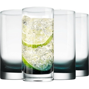 image:imageNutriChef 125oz Highball Drinking Glasses  Set of 4 Heavy Base Tall Tumbler Clear Glassware for Water Wine Beer Liquor Gin Cocktail Whiskey Juice Iced Coffee Mixed Drinks Dishwasher Safe