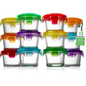 image:imageNutriChef 12PC Food Storage Containers  448oz Mini Stackable Superior Premium Glass Mealprep wAirtight Locking Lid FreezertoOvenSafe For Snacks Fruits amp Nuts