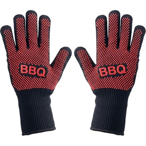 image:imageNutriChef BBQ Gloves  1472F Heat Resistant Fireproof Mitts with NonSlip Silicone Grip Perfect for Barbecue Grilling Cooking Baking amp Camping 14inch Food Grade Washable Kitchen Oven Mitts