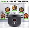 image:imageNutrichef 6 Quart Electric Dutch Oven  1500W 5in1 Enamel Coated Cast Iron Pot with Stainless Steel Lid  Precise Temperature Control  Includes 2 Silicone Pot Holders amp Heat Resistant Pad  BlackBlack