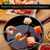 image:imageNutriChef 12pcs Fondue Dipping Fork Skewers  Stainless Steel wMultiColored HeatResistant Handles  Perfect for Fruits Vegetables Cheese Chocolate Marshmallows and More PRTPKFONDSTK12