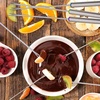 image:imageNutriChef 12pcs Fondue Dipping Fork Skewers  Stainless Steel wMultiColored HeatResistant Handles  Perfect for Fruits Vegetables Cheese Chocolate Marshmallows and More PRTPKFONDSTK12