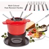 image:imageNutriChef 12pcs Fondue Dipping Fork Skewers  Stainless Steel wMultiColored HeatResistant Handles  Perfect for Fruits Vegetables Cheese Chocolate Marshmallows and More PRTPKFONDSTK12