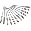 image:imageNutriChef 12pcs Fondue Dipping Fork Skewers  Stainless Steel wMultiColored HeatResistant Handles  Perfect for Fruits Vegetables Cheese Chocolate Marshmallows and More PRTPKFONDSTK12