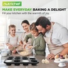 image:imageNutriChef Muffin Pans for Baking 4Pack  Nonstick 12 Mold Cupcake Tins  Carbon Steel Stackable Cup Cake Trays  Dishwasher amp Oven Safe  Includes 200 Parchment Paper Liners  13 x 10 x 1  GoldBlack