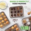 image:imageNutriChef Muffin Pans for Baking 4Pack  Nonstick 12 Mold Cupcake Tins  Carbon Steel Stackable Cup Cake Trays  Dishwasher amp Oven Safe  Includes 200 Parchment Paper Liners  13 x 10 x 1  GoldGold