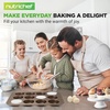 image:imageNutriChef Muffin Pans for Baking 4Pack  Nonstick 12 Mold Cupcake Tins  Carbon Steel Stackable Cup Cake Trays  Dishwasher amp Oven Safe  Includes 200 Parchment Paper Liners  13 x 10 x 1  GoldGold
