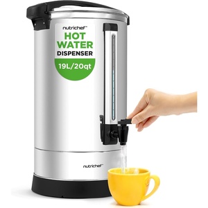 image:imageNutriChef 13L Hot Water Dispenser  Electric Water Boiler Stainless Steel  13L beverage dispenser with keep warm function nondrip tap safety lock lid amp foodgrade stainless steel interior201 Quarts