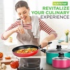image:imageNutriChef Pots and Pans Set Cookware Set 15 Pieces NonStick Cookware Set Including Pot Set Pan Set Induction and Kitchen Accessories for All Hobs PFOAPFOS Free Dishwasher Safe Colourful