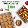 image:imageNutriChef Baking Tray Set of 2  NonStick 40 x 28 cm amp 355 x 246 cm Champange PFOAFree Oven Safe up to 232 C Stackable Dishwasher Safe Ideal for Meal Prep amp CasserolesChampagne