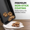 image:imageNutriChef Baking Tray Set of 2  NonStick 40 x 28 cm amp 355 x 246 cm Champange PFOAFree Oven Safe up to 232 C Stackable Dishwasher Safe Ideal for Meal Prep amp CasserolesBlack