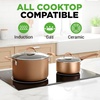 image:imageNutriChef 11 Piece Nonstick Cookware Set Excilon Blue Diamond Ceramic Dishwasher Safe KitchenWare Pots and Pans Set with Saucepan Frying Pans Cooking and Dutch Oven LidsGold