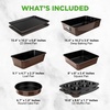 image:imageNutriChef Nonstick Stackable Bakeware Set 8Piece PFOA PFOS PTFE Free Cookware Set NonStick Coating 232C Oven Safe Includes Round Cake Cookie Sheet Non Toxic Cookware for Home Baking BlueBrown