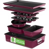 image:imageNutriChef Nonstick Stackable Bakeware Set 8Piece PFOA PFOS PTFE Free Cookware Set NonStick Coating 232C Oven Safe Includes Round Cake Cookie Sheet Non Toxic Cookware for Home Baking BluePurple
