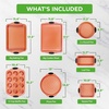 image:imageNutriChef Baking Mould Set 10 Pieces Copper  NonStick Baking Tray Set with Muffin Bread and Cake Moulds Stackable Oven Safe up to 230 C Dishwasher SafeCopper