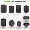 image:imageNutriChef Baking Mould Set 10 Pieces Copper  NonStick Baking Tray Set with Muffin Bread and Cake Moulds Stackable Oven Safe up to 230 C Dishwasher SafeBlack