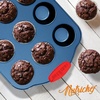 image:imageNutriChef Baking Moulds Set of 8 Including 12 Muffin Baking Trays Loaf Tin Cake Tin Baking Trays Pizza Trays NonStick Coating Stackable up to 230 C for Parties Everyday and Hobby Bakers