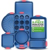 image:imageNutriChef Baking Moulds Set of 8 Including 12 Muffin Baking Trays Loaf Tin Cake Tin Baking Trays Pizza Trays NonStick Coating Stackable up to 230 C for Parties Everyday and Hobby Bakers
